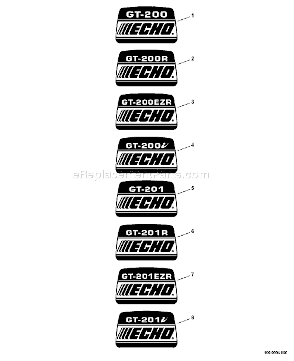 Echo GT-200R (07001001 - 07003016) Curved Shaft Grass Trimmer Page L Diagram