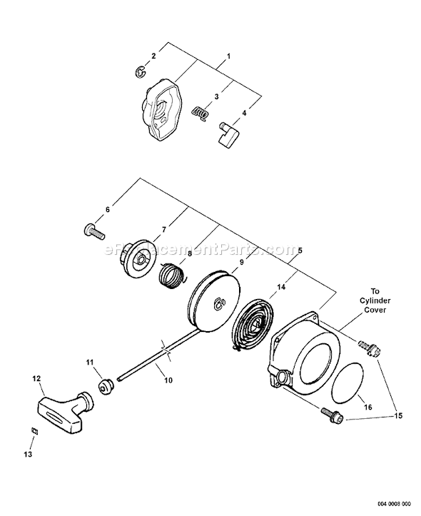 Echo GT-200R (07001001 - 07003016) Curved Shaft Grass Trimmer Page O Diagram