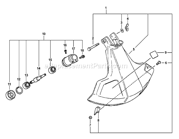 Echo GT-230 (07001449 - 07999999) Curved Shaft Grass Trimmer Page E Diagram