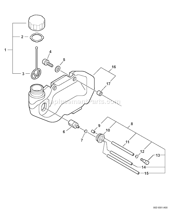 Echo HC-230 (06001001 - 06001800) Hedge Clipper Page E Diagram