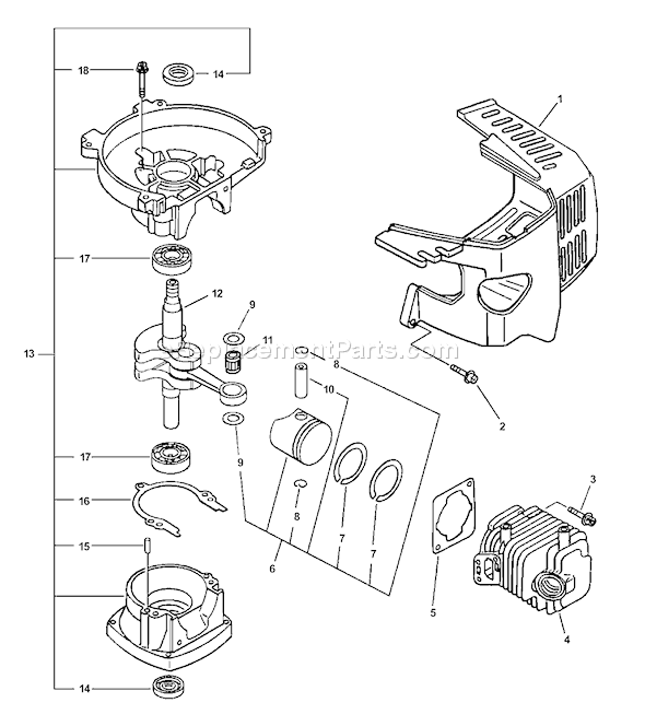 Echo HC-2400 (Type 1E) Hedge Clipper Page B Diagram