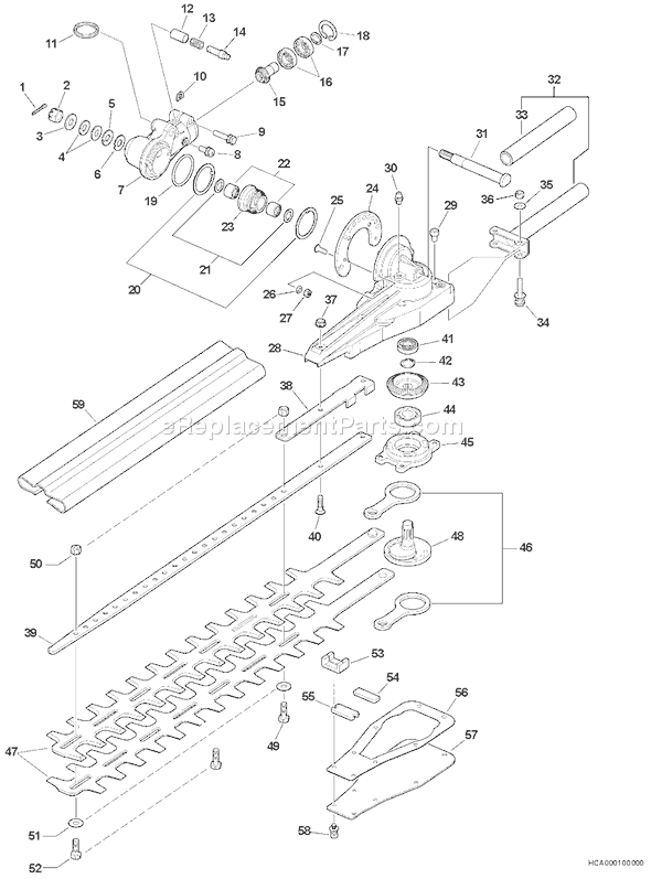 Echo HCA-260 (07001001 - 07999999) Hedge Clipper Articulating Page L Diagram