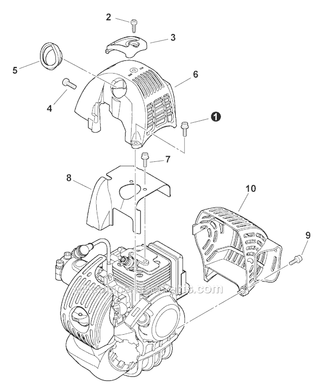 Echo HCA-266 (T43112001001-T43112999999) Articulating Hedge Trimmer Covers Diagram