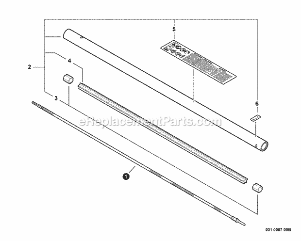 Echo PAS-225SB (S86813012001 - S86813999999) Gas Power Source Attachment Main_Pipe_Assembly_Driveshaft_--_Lower Diagram