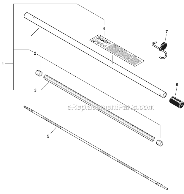 Echo PAS-266 (T44211001001-T44211999999) Gas Power Source Attachement Edging Assembly - Main Pipe Assembly Diagram
