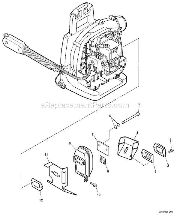 Echo PB-260L (P28512001001-P28512999999) Backpack Blower Page F Diagram