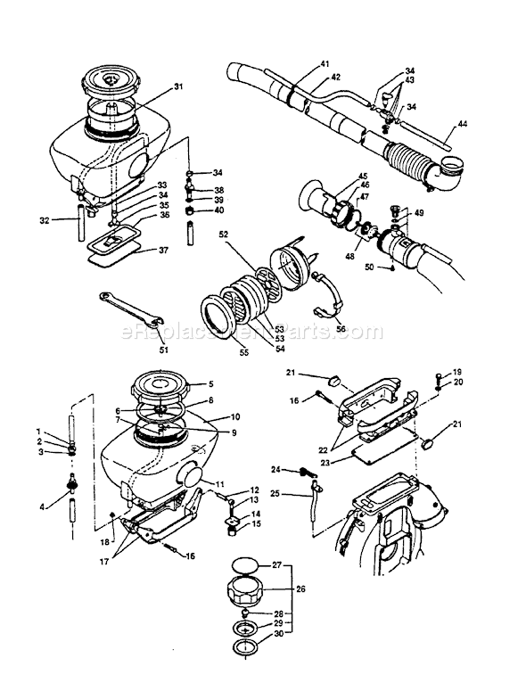 Echo PB-400 (054523) Backpack Blower Page D Diagram