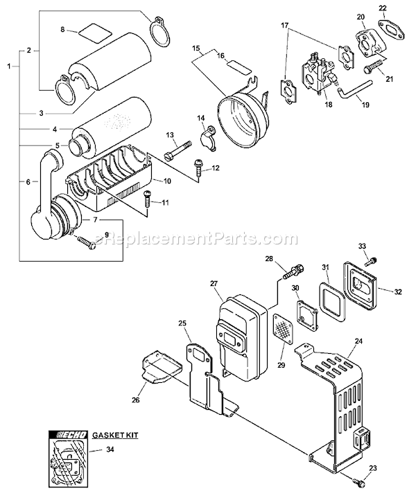Echo PB-410 (09001001-09999999) Backpack Blower Page I Diagram