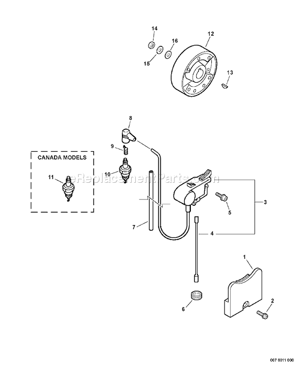 Echo PB-460LN (09001001-09999999) Backpack Blower Lawn Equipment Hip Mount Throttle Diagram