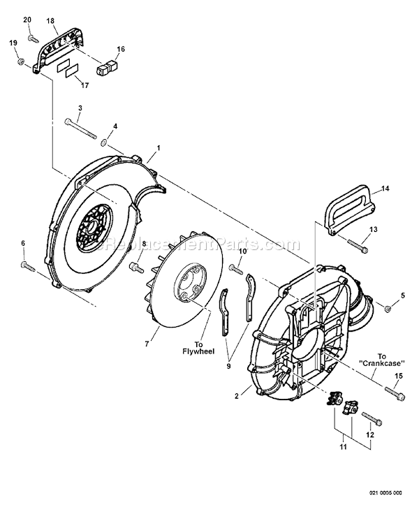 Echo PB-460LN (P08211001001-P08211999999) Backpack Blower Lawn Equipment Exhaust Diagram
