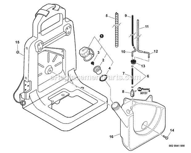 Echo PB-500H (P02311001001 - P02311999999) Backpack Blower Fuel_System_SN_P02311001001_-_P02311026943 Diagram