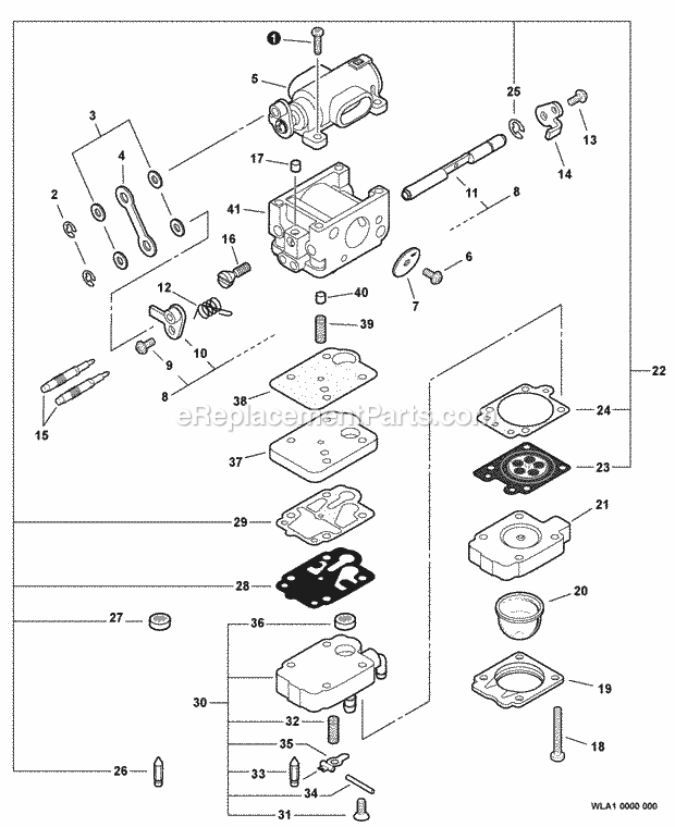 Echo PB-500H (P02311001001 - P02311999999) Backpack Blower Carburetor_--_Wla-1 Diagram