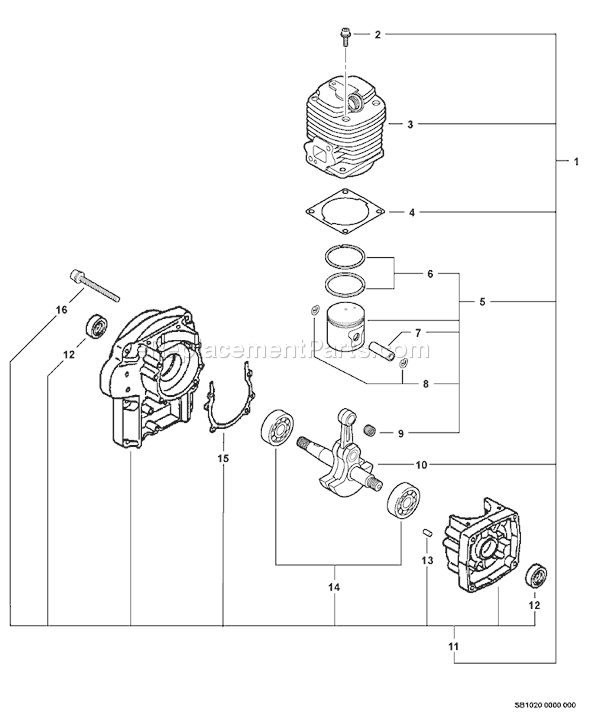 Echo PB-6000 (Type 1E) Backpack Blower Page G Diagram