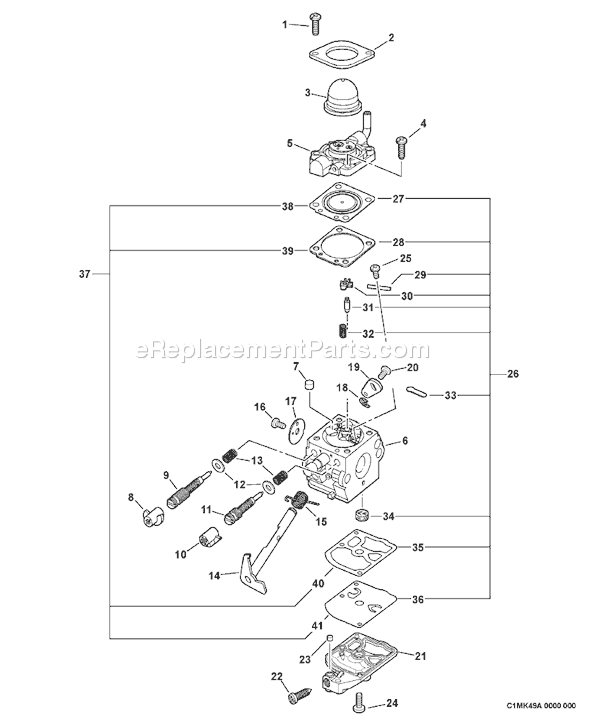 Echo PB-601 (501001-506000) Backpack Blower Page C Diagram