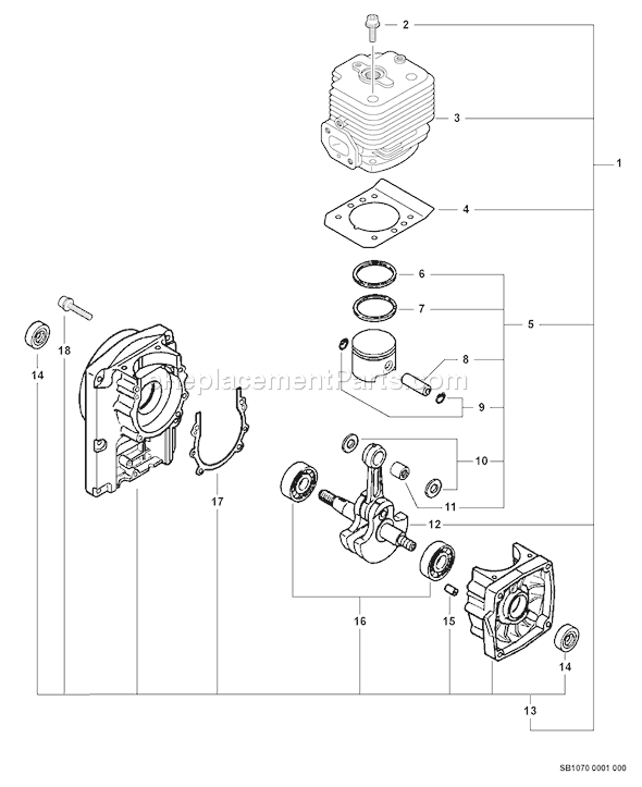 Echo PB-750H (05001001 - 05005985) Backpack Blower Page D Diagram