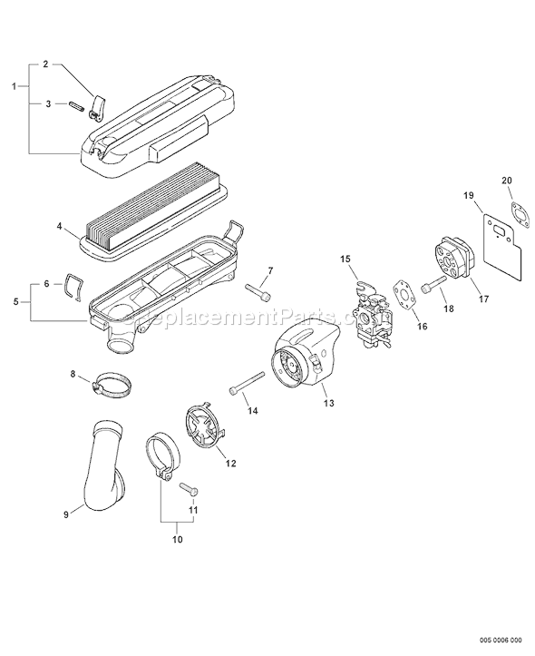 Echo PB-751H (06001001 - 06008032) Backpack Blower Page I Diagram