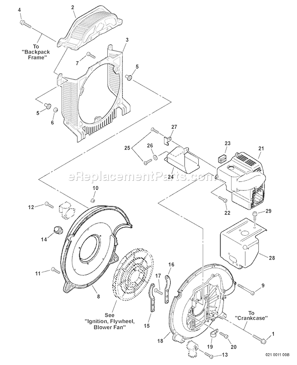 Echo PB-755ST (P04011001001 - P04011999999) Backpack Blower Page I Diagram