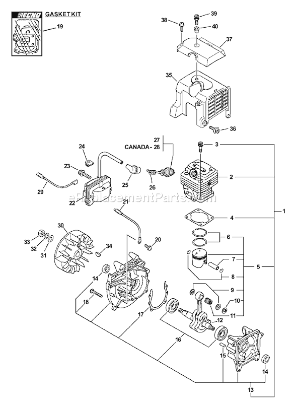 Echo PE-311 (09001001-09999999) Edger Page C Diagram