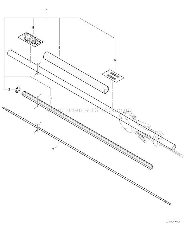 Echo PPF-225 (S63413001001-S63413999999) Power Pruner Fixed Shaft Page N Diagram