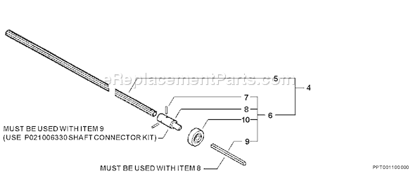 Echo PPT-260 (07001099-07999999) Power Pruner Telescoping Shaft Page C Diagram