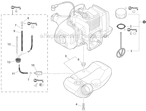 Echo SHC-225S (S86213001001-S86213999999) Short Shafted Hedge Trimmer Fuel System SN: S86213001001-S86213001775 Diagram