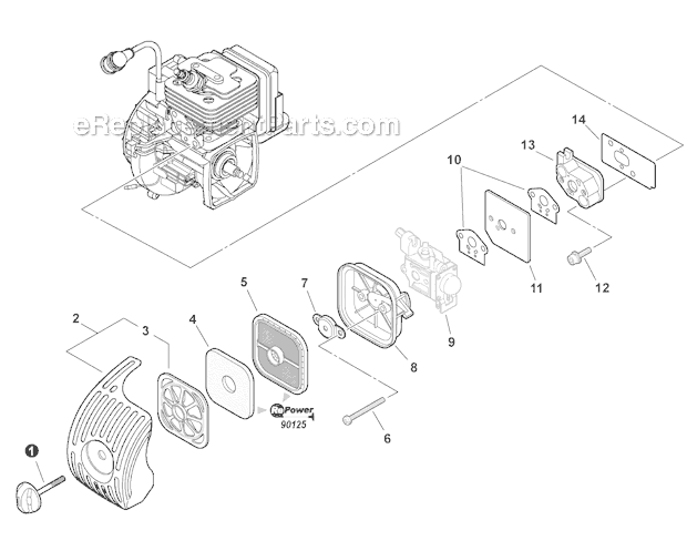 Echo SHC-266 (T44012001001-T44012999999) Short Shafted Hedge Trimmer Intake SN: T44012001001-T44012003114 Diagram