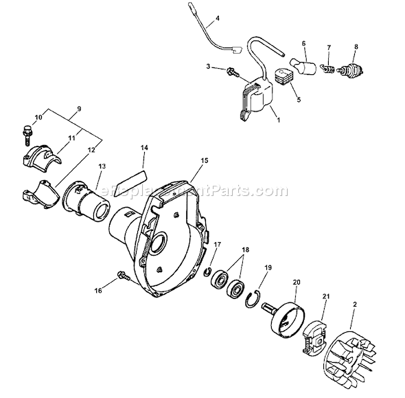 Echo SRM-2100 (Type 1E) (001001 - 008042) Straight Shaft Trimmer / Brushcutter Page E Diagram