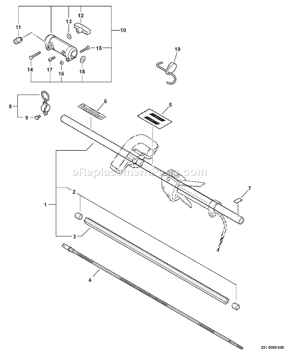 Echo SRM-210SB (S65511001001 - S65511999999) Straight Shaft Trimmer / Brushcutter Page M Diagram
