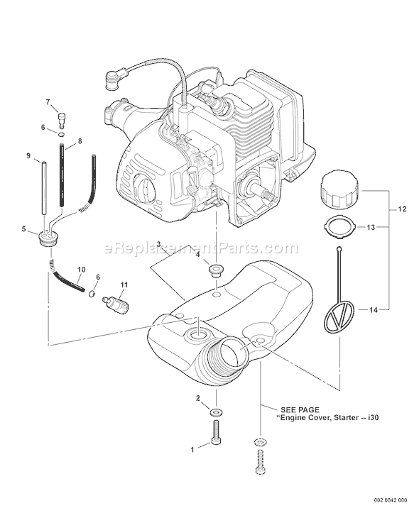 Echo SRM-225SB (S79411001001 - S79411999999) Straight Shaft Trimmer / Brushcutter Page H Diagram