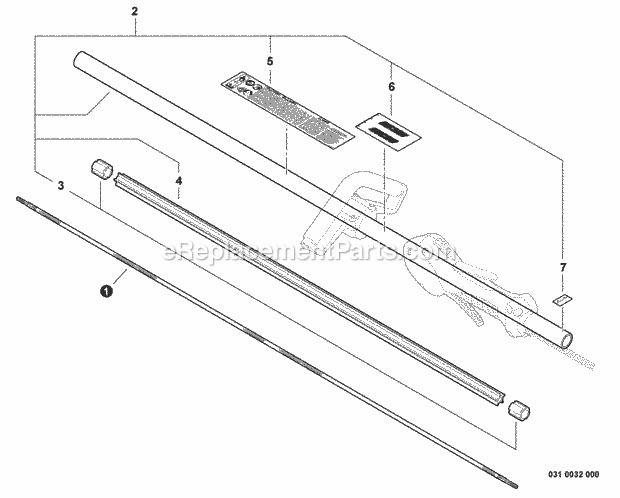 Echo SRM-225 (S89312001001 - S89312013423) Straight Shaft Trimmer / Brushcutter Main_Pipe_Assembly_Driveshaft Diagram
