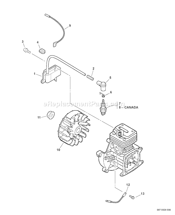 Echo SRM-230S (S65711001001 - S65711001224) Straight Shaft Trimmer / Brushcutter Page K Diagram