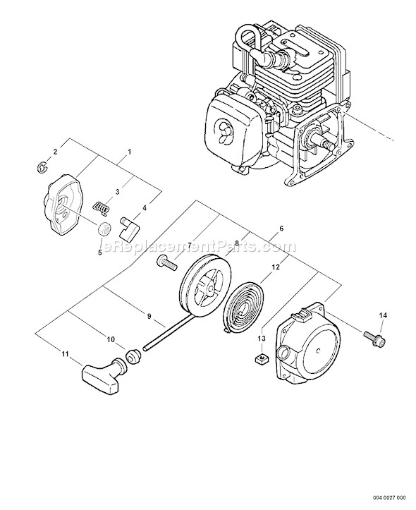 Echo SRM-230S (S65711001001 - S65711001224) Straight Shaft Trimmer / Brushcutter Page P Diagram