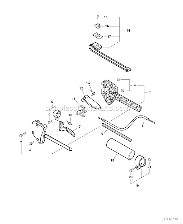 Echo SRM-230S (S65711001001 - S65711001224) Straight Shaft Trimmer / Brushcutter Page B Diagram