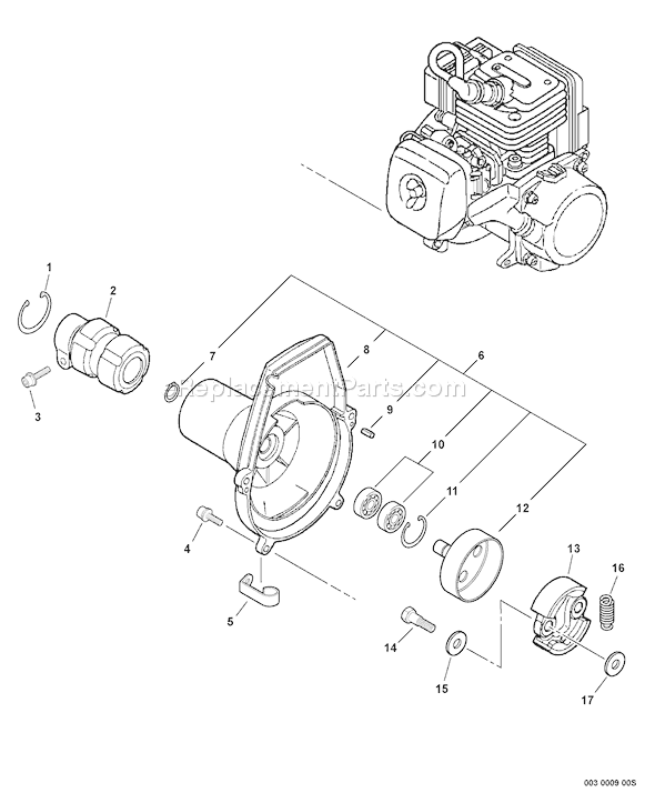 Echo SRM-230S (S65711001001 - S65711001224) Straight Shaft Trimmer / Brushcutter Page F Diagram
