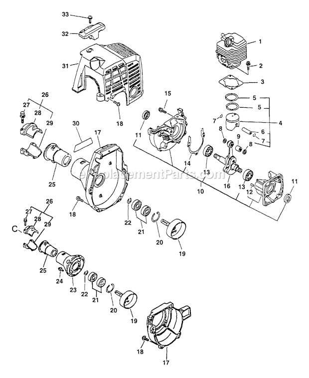 Echo SRM-2400 (After S/N 161629) Straight Shaft Trimmer / Brushcutter Page C Diagram