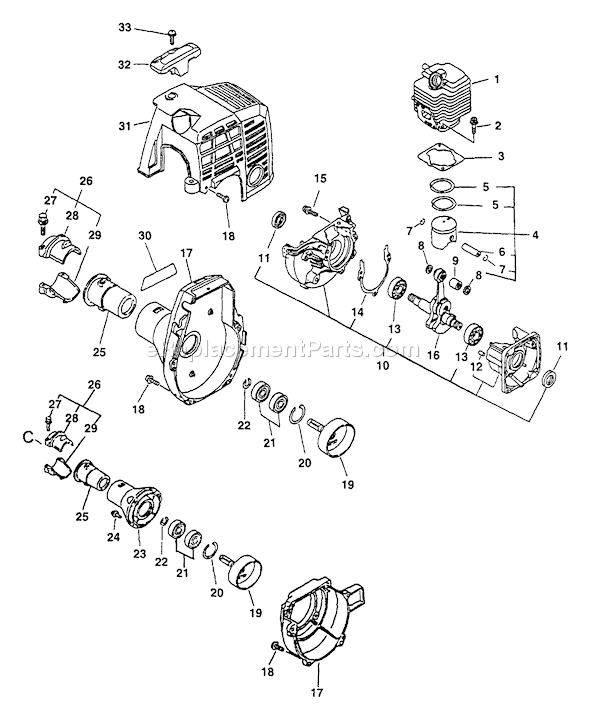 Echo SRM-2410 (After S/N 161629) Straight Shaft Trimmer / Brushcutter Page D Diagram