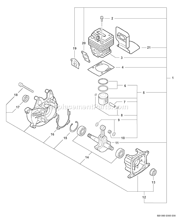 Echo SRM-260S (S73812001001 - S73812999999) Straight Shaft Trimmer / Brushcutter Page C Diagram