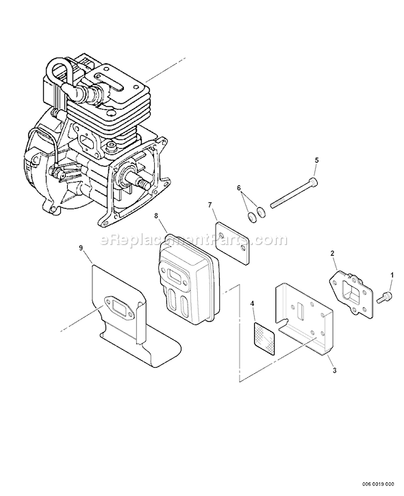 Echo SRM-261S (06001001 - 06005409) Straight Shaft Trimmer / Brushcutter Page D Diagram