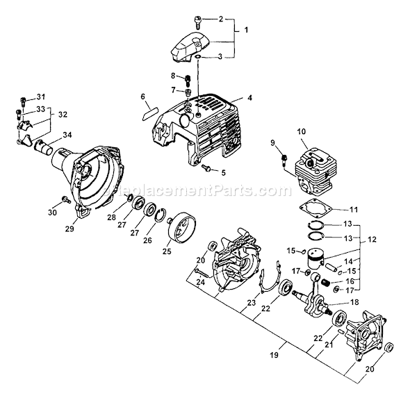 Echo SRM-3110 (Type 2E) (After S/N 001001) Straight Shaft Trimmer Page C Diagram