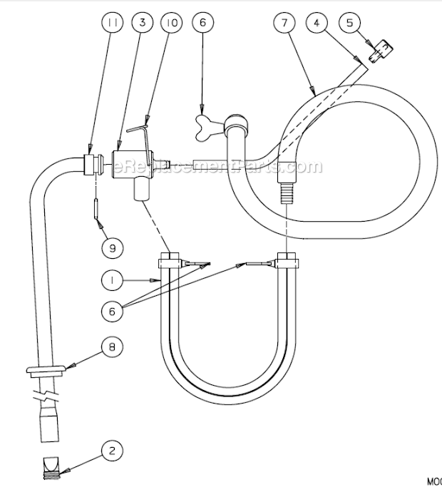 Electro Freeze 88T-RMT Soft Serve Twist Freezer Hose Assembly Diagram