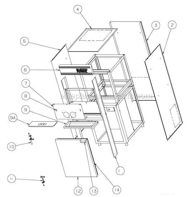 Electro Freeze 88T-RMT Soft Serve Twist Freezer Panel Assembly Diagram