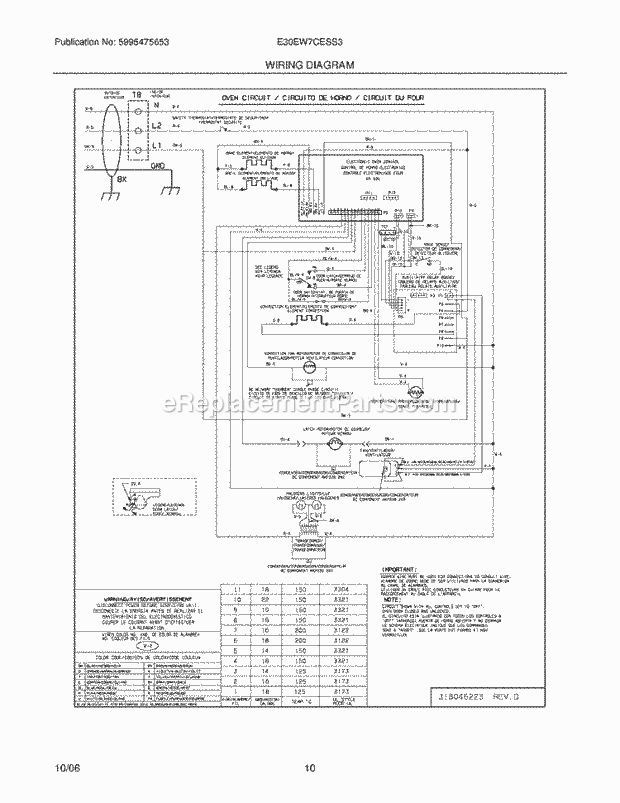 Electrolux E30EW7CESS3 Built-In, Electric Wall Oven Page E Diagram