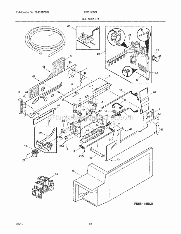 Electrolux EI23BC56IW3 Refrigerator Ice Maker Diagram