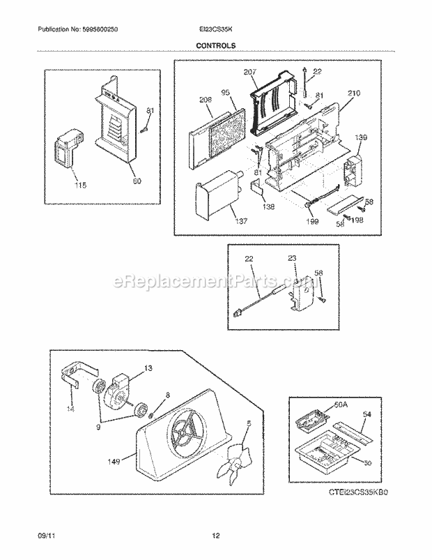 Electrolux EI23CS35KS0 Refrigerator Controls Diagram