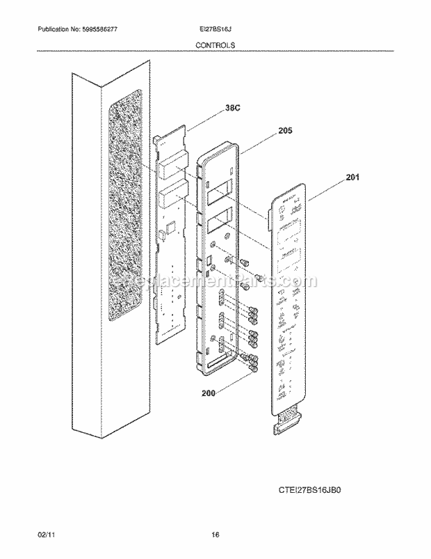 Electrolux EI27BS16JB1 Refrigerator Controls Diagram