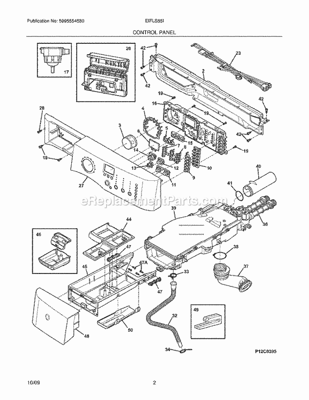 Electrolux EIFLS55IRR0 Washer Control Panel Diagram