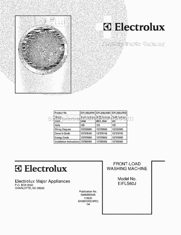 Electrolux EIFLS60JMB0 Washer Page C Diagram