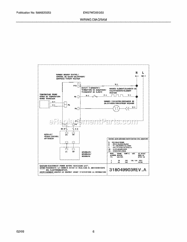 Electrolux EW27WD55GS2 Electric Warmer Drawer Page D Diagram