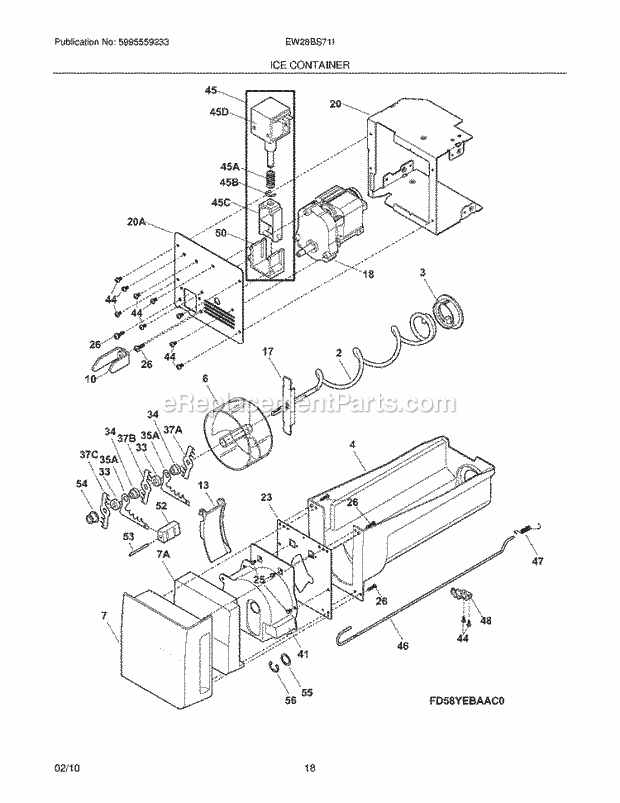 Electrolux EW28BS71IB1 Refrigerator Ice Container Diagram