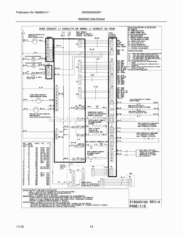 Electrolux EW30ES65GSF Range Page F Diagram